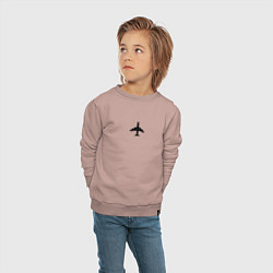 Свитшот хлопковый детский САМОЛЕТ В ОТПУСК, цвет: пыльно-розовый — фото 2