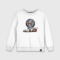Свитшот хлопковый детский Alfa Romeo - motorsport, цвет: белый
