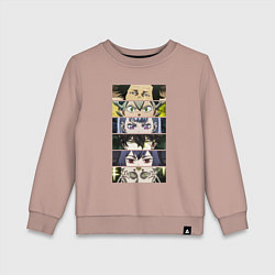 Детский свитшот Чнерный Клевер Black Clover, персонажи