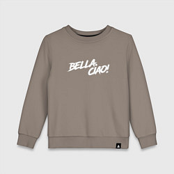 Свитшот хлопковый детский БУМАЖНЫЙ ДОМ, BELLA CIAO!, цвет: утренний латте