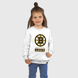Свитшот хлопковый детский Boston Bruins , Бостон Брюинз, цвет: белый — фото 2