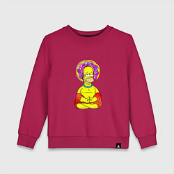 Свитшот хлопковый детский Гомер - бог пончиков, цвет: маджента