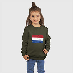 Свитшот хлопковый детский Для дизайнера Флаг Нидерландов, цвет: хаки — фото 2