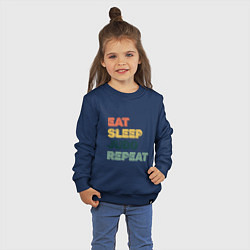 Свитшот хлопковый детский Eat Sleep Judo, цвет: тёмно-синий — фото 2