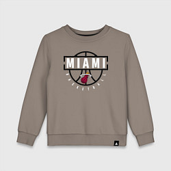 Свитшот хлопковый детский MIAMI HEAT NBA МАЯМИ ХИТ НБА, цвет: утренний латте