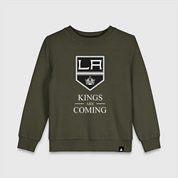 Свитшот хлопковый детский Los Angeles Kings, Лос Анджелес Кингз, цвет: хаки