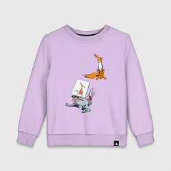 Свитшот хлопковый детский Художник так видит, цвет: лаванда