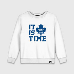 Свитшот хлопковый детский It is Toronto Maple Leafs Time, Торонто Мейпл Лифс, цвет: белый