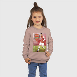 Свитшот хлопковый детский Arsenal, Mesut Ozil, цвет: пыльно-розовый — фото 2