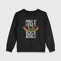 Свитшот хлопковый детский Guns N Roses Рок группа, цвет: черный