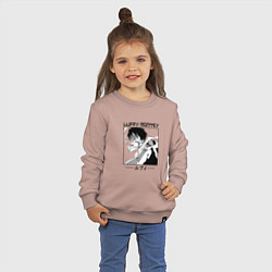 Свитшот хлопковый детский Ван-Пис, Луффи Luffy, цвет: пыльно-розовый — фото 2