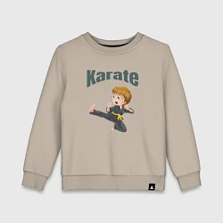 Свитшот хлопковый детский Карате , дизайн футболки для детей, цвет: миндальный