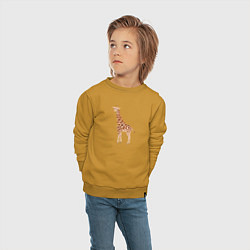 Свитшот хлопковый детский Любопытный жираф, цвет: горчичный — фото 2