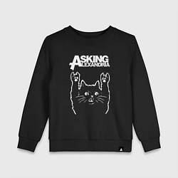 Свитшот хлопковый детский Asking Alexandria Рок кот, цвет: черный