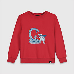 Свитшот хлопковый детский Смелый воин, цвет: красный