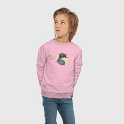 Свитшот хлопковый детский Королевский тиранн, цвет: светло-розовый — фото 2