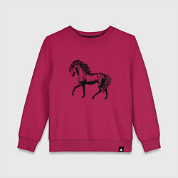 Свитшот хлопковый детский Мустанг Лошадь, цвет: маджента