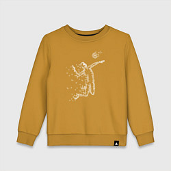 Свитшот хлопковый детский Волейбольный удар, цвет: горчичный