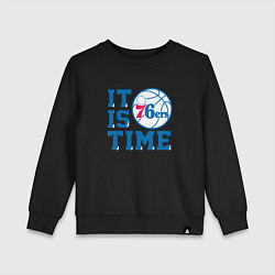 Свитшот хлопковый детский It Is Philadelphia 76ers Time Филадельфия Севенти, цвет: черный