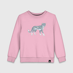 Свитшот хлопковый детский Водяной голубой тигр, символ 2022, цвет: светло-розовый