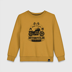 Свитшот хлопковый детский Motorcycle Born to ride, цвет: горчичный