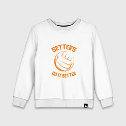 Свитшот хлопковый детский Setters Do It Better, цвет: белый