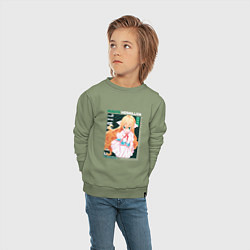 Свитшот хлопковый детский Fairy Tail, Мавис Вермиллион, цвет: авокадо — фото 2