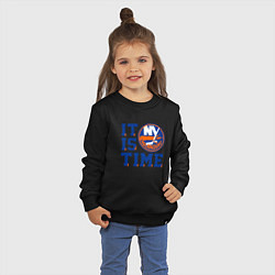 Свитшот хлопковый детский It Is New York Islanders Time Нью Йорк Айлендерс, цвет: черный — фото 2