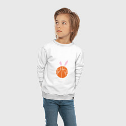 Свитшот хлопковый детский Basketball Bunny, цвет: белый — фото 2