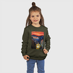 Свитшот хлопковый детский ПСАЙДАК КРИК, цвет: хаки — фото 2