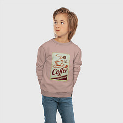Свитшот хлопковый детский Coffee Cup Retro, цвет: пыльно-розовый — фото 2