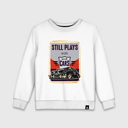 Детский свитшот Still plays with cars Retro
