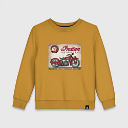Свитшот хлопковый детский Indian motorcycle 1901, цвет: горчичный