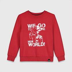Свитшот хлопковый детский WE GO TO THE NEW WORLD ВАНПИС, цвет: красный