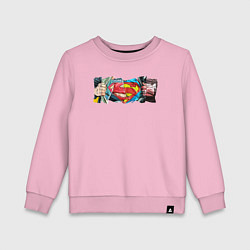 Свитшот хлопковый детский Знак Супермена, цвет: светло-розовый