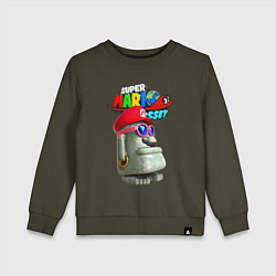 Свитшот хлопковый детский Super Mario Odyssey Nintendo Video game, цвет: хаки