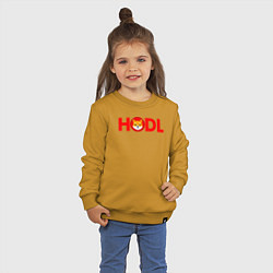 Свитшот хлопковый детский HODL Shiba, цвет: горчичный — фото 2