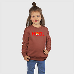 Свитшот хлопковый детский HODL Shiba, цвет: кирпичный — фото 2