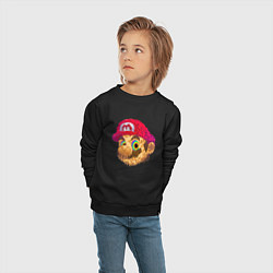 Свитшот хлопковый детский Super Mario Sketch Nintendo, цвет: черный — фото 2