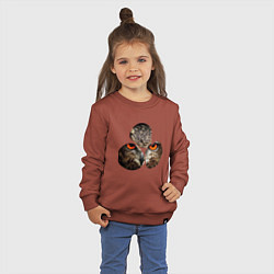 Свитшот хлопковый детский Owl puzzle, цвет: кирпичный — фото 2