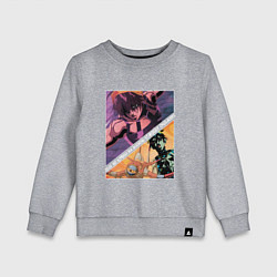 Свитшот хлопковый детский Наранча Гирга из ДжоДжо, цвет: меланж