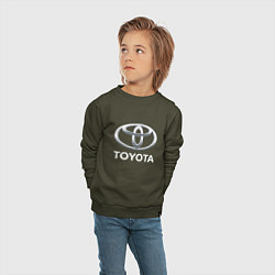 Свитшот хлопковый детский TOYOTA 3D Logo, цвет: хаки — фото 2