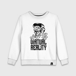 Свитшот хлопковый детский Virtual reality Dinosaur, цвет: белый