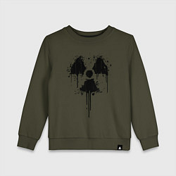 Свитшот хлопковый детский Атомный символ, цвет: хаки