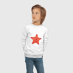 Свитшот хлопковый детский Звезда векторная, цвет: белый — фото 2
