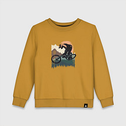 Свитшот хлопковый детский Mtb mountains colors, цвет: горчичный