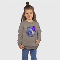 Свитшот хлопковый детский Римуру в бою, цвет: утренний латте — фото 2