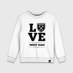 Свитшот хлопковый детский West Ham Love Классика, цвет: белый