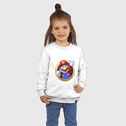 Свитшот хлопковый детский Марио 3d, цвет: белый — фото 2