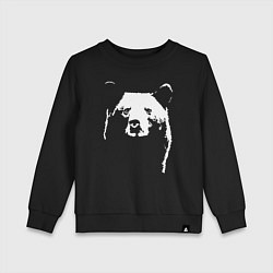 Свитшот хлопковый детский Медвежий лик, цвет: черный